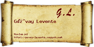 Gévay Levente névjegykártya