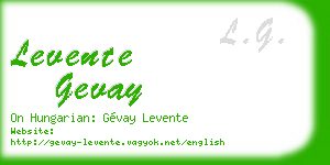 levente gevay business card