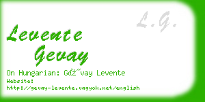 levente gevay business card